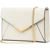 KKXIU Borsa da donna elegante in finta pelle con busta da sera e pochette per feste, matrimoni, promenade, A-beige.,