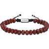 COAI Bracciale Da Uomo in Diaspro Rosso, Bracciale di Perline Rosse da Uomo Regolabile