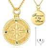 Aniu Collana con Bussola in Argento Sterling 925, Collana Urna per Ceneri Ciondolo Bussola Gioielli per Donne Uomo