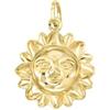 forme di Lucchetta - Ciondolo Sole con Sorriso in Oro Giallo 14 carati, diametro 16mm, Charms e Ciondoli per Catenina (fino a 4mm) per Donna Ragazza