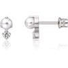 limerencia Orecchini in Titanio Anallergici con Retro a Vite, 20G Piercing Tragus per Orecchie Sensibili Cartilagine,Orecchini Senza Nichel per Uomo Donna Ragazze (CZ + Perla)