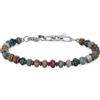 COAI Bracciale da Uomo con Perline di Agata Indiana e Dischetti di Ematite, Bracciale Pietre Naturali Sfaccettate da Uomo