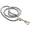 Pepaxon, collana da uomo in argento, collana con 108 perle di Buddha, bracciale di autodifesa in acciaio inossidabile, Acciaio inossidabile, Nessuna pietra preziosa