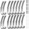 KYOEON 16 ganci appendiabiti in argento, ganci appendiabiti da parete, ganci per viti, ganci per asciugamani, per forare, ganci da parete per bagno, cucina, porta