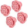 Generic Pomelli per Cassetti in Ceramica, 4 Set Pomelli e Pomelli per Cassetti a Forma di Rosa Pomelli a Fiore Pomelli per Cassetti Vintage per la Casa, Soggiorno, Camera da Letto (Roseo)