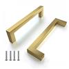 BOZONLI Maniglie per Mobili da Cucina in Acciaio Inox - 2 pezzi Maniglie per Ante Armadio, Cassetti, Mobili Camera da Letto, Distanza Fori 160mm (Oro)