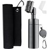 Qurxuanwe Spazzola Pulizia Club Golf con Ganci & Asciugamani Microfibra, Accessori Golf multifunzione, Kit Pulitore Pennello Scanalature Club Portatile, Potere Scrubber Mazza Golf per Uomini Donne Golfisti