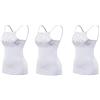 Maria Angel Confezione da 3 Canotte da Donna in Cotone, con Collo in Pizzo, Design a Cami, Maniche Strappate, 5010, bianco, M