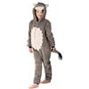 Wunsy Costume intero da asino per bambini e bambine, in morbido pile, tutto in uno, con coda, taglie da 2 a 13 anni, Asino Con Coda, 3-4 Years