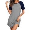 Uniexcosm Camicia da Notte Donna Estiva Pigiama Cotone Donna Manica Corta Blu Navy L