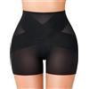 Bafully Culotte Modellante Donna Antiscivolo con Effetto Ventre Piatto e Sollevamento Glutei - Shorty Senza Cuciture per Forma Corpo Invisibile, Anti-Sfregamento (IT, Testo, 3XL, Regular, Regular, Nero)