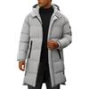 CMTOP Giacca Invernale Uomo con Cappuccio Termici Giubbotto Invernale Lungo Casual Giacca Trapuntata Caldo Antivento Parka Giubbotto Soffice con Zip e Tasche(Grigio, L)