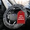Walser coprivolante in Pelle d'Agnello, coprivolante in Pelle d'Agnello 100%, coprivolante per Auto, coprivolante in Pelliccia, coprivolante, coprivolante Invernale, scalda Volante Grigio