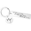 Adunsiaoto Ciondolo Creativo Per Chiavi Auto, Portachiavi Auto Testo Acciaio Inossidabile, Portachiavi Drive Safe Scritta, Portachiavi In Acciaio Inox Scritta I Need You Here With Me(Argento)
