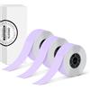 ORGSTA Etichette Adesive autoadesive piccole per S001 | 15mm x 7M x 3 Roll, viola