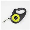 Julius-K9 Guinzaglio retrattile per cani, nastro da 5 m, nero/neon, manico antiscivolo, estensibile, freno con una sola mano, pausa, blocco, nastro riflettente, anti-groviglio, resistente