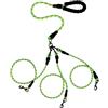 Generic Guinzaglio 3 in 1 per cani 1/2/3, resistente, triplo guinzaglio per cani con rotazione a 360° senza grovigli, robusto guinzaglio in nylon con manico imbottito, per cani di taglia media e grande (verde
