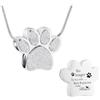 VCCWYQK Collana con impronta di zampa per urne per ceneri di animali domestici, per donna e uomo, gioielli per cremazione per ceneri, collana per urne, gioielli ricordo, ciondolo per ceneri, regali