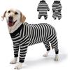 TQFlow Tutina Post Operatoria Cane Recupero Costume, Animale Chirurgico Body Post-Operatori per Donna Maschio Cani, Alternative al Collare Pigiama Cane Operative Tuta Bodysuits Camicie (Nero, 3XL)