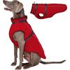 Lelepet Giacca invernale calda per cani con imbracatura integrata, cappotto antivento foderato in pile per cani di taglia grande, gilet riflettente per il freddo con fibbia regolabile, Border Collie