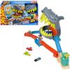 Hot Wheels - Squalo Scontri in Spiaggia, pista con sistema Speed Snap e veicolo incluso, lanciatore per acrobazie nel vuoto, sconfiggi lo squalo e vinci la battaglia, 4+ anni, JHL96