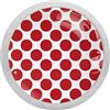 DJSIMFHDNG Confezione da 4 pomelli in vetro fluorescenza a pois rossi e bianchi, con maniglie per cassetti, per mobili da cucina, cassettiera, armadio, armadio, maniglie