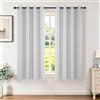 Joydeco Set di 2 tende bianche lunghe 183 cm, isolamento termico, tende lunghe e tende, 2 tende oscuranti con occhielli, per camera da letto e soggiorno (larghezza 132 x lunghezza 183 cm, bianco