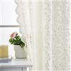 ALIGOGO Tende velate in pizzo avorio lunghe 213,4 cm, 2 pannelli, stile shabby chic, per soggiorno, 2 pannelli, tasca per asta, 132 x 213 cm (larghezza x lunghezza), avorio