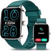 Yoever Smartwatch Uomo Donna, 1.85 Orologio Smartwatch con Chiamate e Notifiche WhatsApp, Fitness Tracker con Contapassi Sonno SpO2 Cardiofrequenzimetro, 110 Sportive, IP68 Watch per Android iOS Verde Scuro