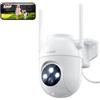TOAIOHO Telecamera Wi-Fi Esterno - 5MP Telecamera Esterno Videocamera Sorveglianza Esterno 2,4/5G WiFi Telecamere Videosorveglianza Esterna 360 Gradi Autotracciamento Visione Notturna a Colori Sirena