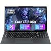 KAQIMOCI 15,6 Pollici Portatile PC Core i3-8100Y 16GB RAM 512GB SSD, Computer Portatile FHD 1920 x 1080 Laptop Con USB 3.0 di Tipo C Mini HDMI Wi-Fi Bluetooth 5.0 Notebook Tastierino Numerico