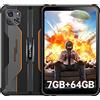 OUKITEL RT3 Rugged Tablet 7GB + 64GB 1TB TF Tablet Indistruttibile, 8 HD+ Schermo Octa-Core Tablet Pc Robust, Android 12 5150mAh 16MP+8MP Impermeabile IP68/69K Banda Globale Face ID Arancio