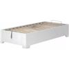 Eurobrico LETTO SINGOLO CONTENITORE CON PIEDINI BED BOX BIANCO 90X190 CM