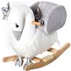 HOMCOM Dondolo Giocattolo a Forma di Cigno Bianco e Grigio Bambini 18-36 Mesi