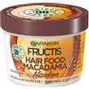 Garnier Fructis Hair Food Maschera per capelli 3 in 1 Macadamia Lisciante per Capelli Ribelli - 3 Contenitori da 390 ml - Totale: 1170 ml