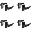 Amig Set di 4 rosette per porte - Modello DELTA - 121 x 72 mm - perno quadrato 8 mm - Design elegante e semplice - Impugnatura ergonomica - Alluminio nero