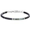 COAI Bracciale da Uomo Pietre Naturali, Bracciale di Perline Heishi di Onice Nero e Turchese Africano