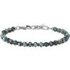 COAI Bracciale da Uomo con Perline di Turchese Africano e Dischetti di Ematite, Bracciale Pietre Dure Sfaccettate da Uomo
