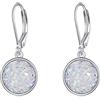 YFN Orecchini di cristallo grezzo 925 in argento Sterling 925 cerchio bianco nero drusy appeso levetta orecchini gioielli regali per donne ragazze, Argento sterling, Non pietra preziosa