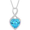 FJ Collana Infinito Donna in Argento Sterling 925 Collane con Ciondolo Acquamarina Cuore Marzo Pietra Portafortuna Gioielli Regalo per Amiche Moglie Mamma Donna
