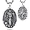 EUDORA Harmony Ball Collana in Argento Sterling S925 con la Dea Celtica Brigid per Donna, Ciondolo con Croce di Santa Brigida di Kildare Collane Vintage Gioielli Ossidati Regali, 20+2