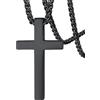 FaithHeart Collana con Croce da Uomo, Ciondolo Croce Cristiana, Acciaio Chirurgico Inossidabile 316L, Impermeabile, Tre colori, Catena 55+5cm, Regali Comunione Maschio