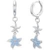 LONAGO Stella Marina Orecchini da Donna Argento Sterling 925 Tema Oceano Stella Marina Blu Orecchini Pendenti