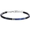 COAI Bracciale da Uomo Pietre Naturali, Bracciale di Perline Heishi di Onice Nero e Lapislazzuli