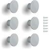 Poliplast - Set da 6 Pomelli, Design a cerchio, per Cucina, Armadio e Cassetti, per Bambini, Verniciato a mano, Colore Grigio, Art. 22