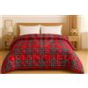 GBiancheria Trapunta Matrimoniale Invernale 250x250 cm - Piumone Caldo Due Piazze 300 g/m², Piumino Anallergico e Traspirante in Morbida Microfibra, Coperta Letto Moderna con Fantasie Colorate (Scozzese Rosso)