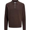 JACK & JONES Knit Half Jjeemil-Polo a Mezza Zip LS Noos, Borsone, M Uomo