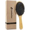 Combetter Spazzola per capelli con setole di cinghiale al 100%, spazzola per capelli ecologica per donne, uomini e bambini, lisciante e massaggiante districante, migliora lucentezza e salute