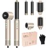 Atopskins Airstyler 5 IN 1, Styler capelli con asciugacapelli 110000 RPM 20M/S per asciugatura rapida, Hair styler con arricciacapelli ad aria, Spazzola Lisciante, volumizzante, Leggero e silenzioso 340g