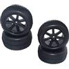 zalati Ruote per Auto RC 4 Pezzi Pneumatici in Gomma Pre-Incollati con Mozzi per Auto Camion Fuoristrada RC Crawler Scala 1/10